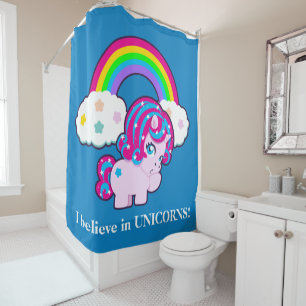 Cortina De Ducha El unicornio lindo de la fantasía del cuarto de