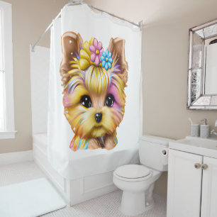 Cortina De Ducha El yorkie dulce y adorable