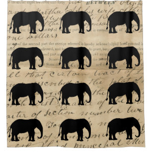 Cortina De Ducha Elefante elefante de la época de la efemera rústic