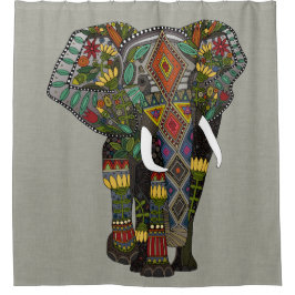 Cortina De Ducha elefante floral
