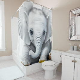 Cortina De Ducha Elefante Gray Baby Adorable