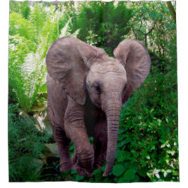 Cortina De Ducha Elefante y selva