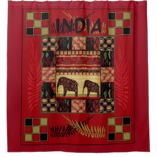 Cortina De Ducha elefantes étnicos de India