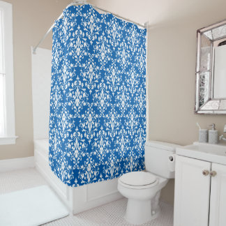 Cortina De Ducha Elegancia Azul Damask