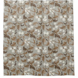 Cortina De Ducha Elegancia botánica vintage