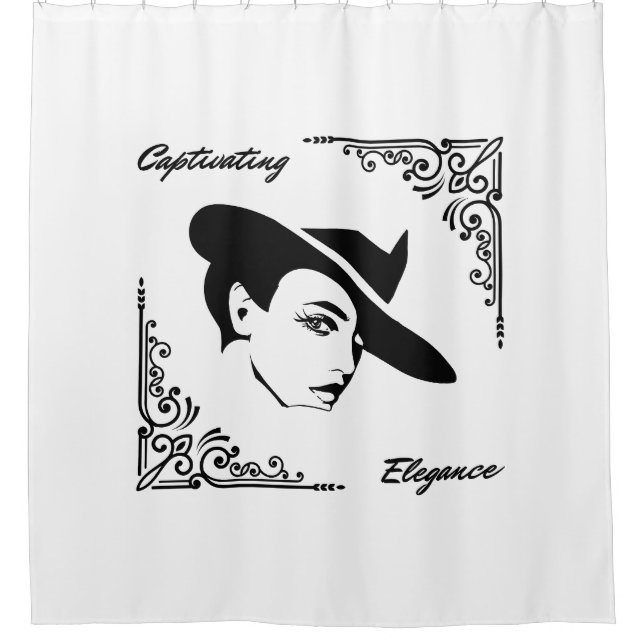 Cortina De Ducha Elegancia cautivadora Mujer moderna (Anverso)