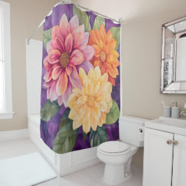 Cortina De Ducha Elegancia floral vibrante
