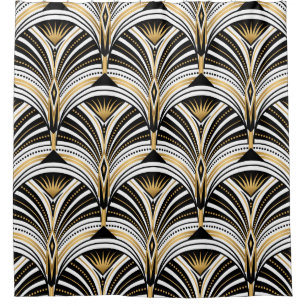 Cortina De Ducha Elegancia negra de oro en el Art Deco: 2000 ruidos