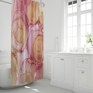 Cortina De Ducha Elegant Carmine Pink Floral Shower Curtain
