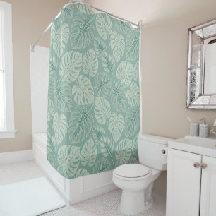 Cortina De Ducha Elegant Exotic Painted Monsteras