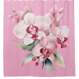 Cortina De Ducha Elegant Pink Orchids Shower Curtain