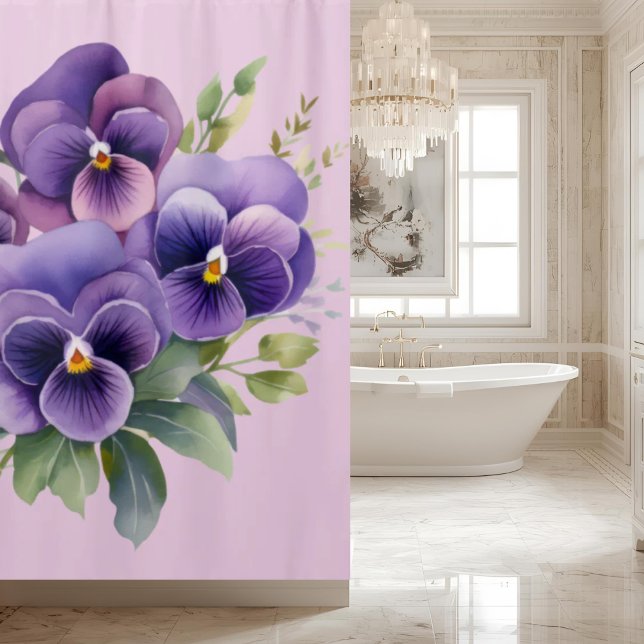 Cortina De Ducha Elegant Purple Pansy Shower Curtain (Subido por el creador)