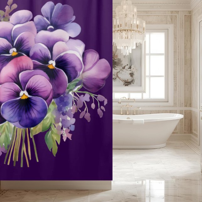 Cortina De Ducha Elegant Purple Pansy Shower Curtain (Subido por el creador)