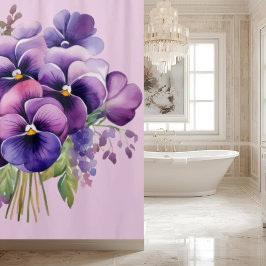 Cortina De Ducha Elegant Purple Pansy Shower Curtain