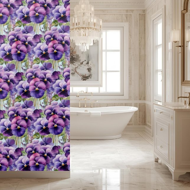 Cortina De Ducha Elegant Purple Pansy Shower Curtain (Subido por el creador)