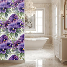 Cortina De Ducha Elegant Purple Pansy Shower Curtain