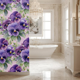Cortina De Ducha Elegant Purple Pansy Shower Curtain