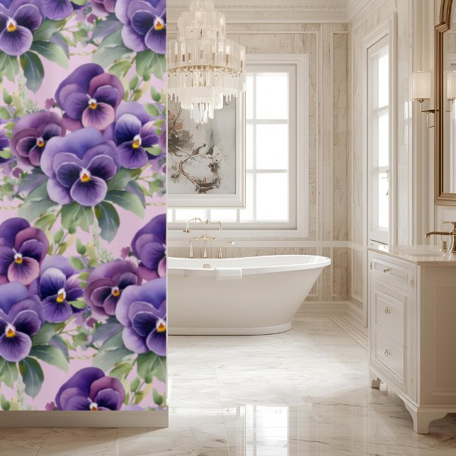 Cortina De Ducha Elegant Purple Pansy Shower Curtain (Subido por el creador)