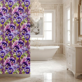 Cortina De Ducha Elegant Purple Pansy Shower Curtain