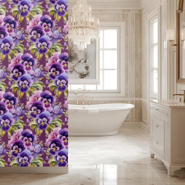 Cortina De Ducha Elegant Purple Pansy Shower Curtain (Subido por el creador)