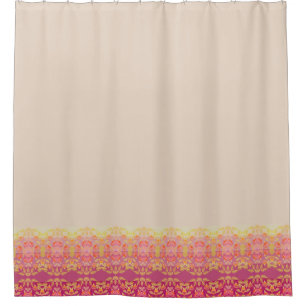 Cortina De Ducha Elegante Apricot Floral