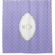 Elegante Azul Francés Blanco y Amarillo Monograma