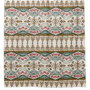 Cortina De Ducha Elegante borde de Boho floral étnico