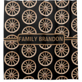 Cortina De Ducha Elegante Casa de Campo Rústica Nombre de Familia A