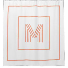 Cortina De Ducha Elegante estilo moderno Monograma blanco personali