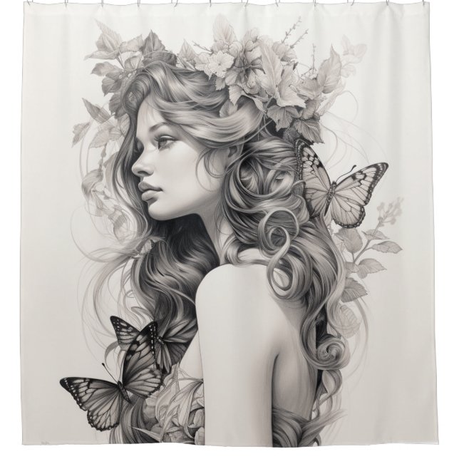 Cortina De Ducha Elegante foto Personalizado personalizada Añadir l (Anverso)