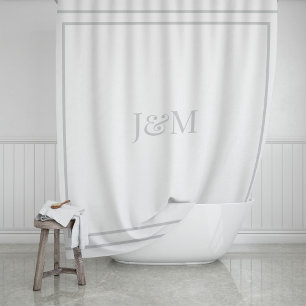 Cortina De Ducha Elegante Hotel Chic Estiloso Monograma Ampersand