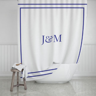 Cortina De Ducha Elegante Hotel Chic Estiloso Monograma Ampersand