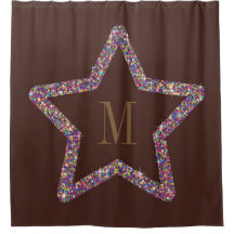 Elegante monograma de estrella brillante marrón