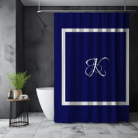 Elegante monograma inicial gris azul