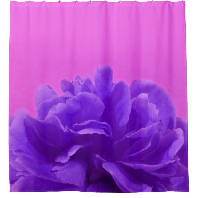 Cortina De Ducha Elegante morado frambuesa floral (Anverso)