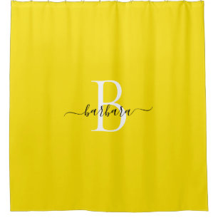Cortina De Ducha Elegante nombre con monograma de abeja en escritur