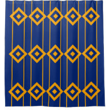 Elegante patrón geométrico azul y amarillo