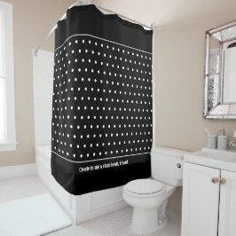 Cortina De Ducha Elegante Personalizable BLANCO Polka Dot Negro