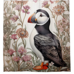 Cortina De Ducha Elegante Puffin William Morris inspirado en la flo