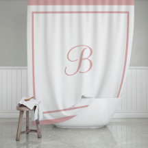 Elegante Rosa con guión de borde rosado Monograma