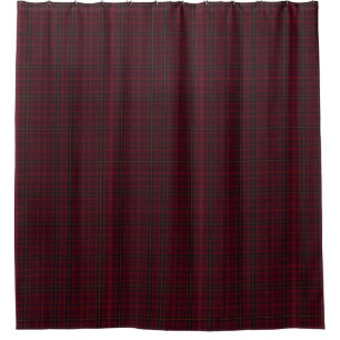 Cortina De Ducha Elegante Tartán Burgundy