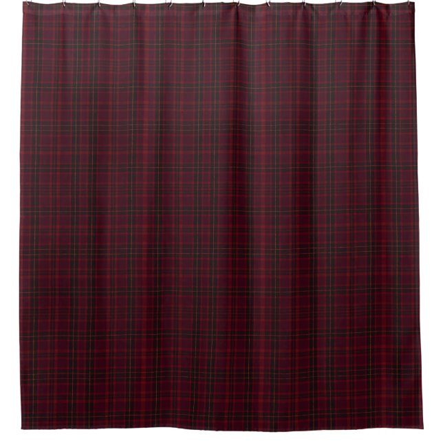 Cortina De Ducha Elegante Tartán Burgundy (Anverso)