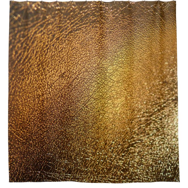 Cortina De Ducha Elegante textura dorada de cuero brillante (Anverso)