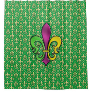 Cortina de ducha elegante y colorida Fleur De Lis