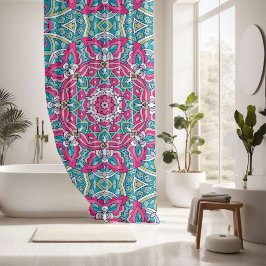 Cortina De Ducha Elegante y colorido patrón impecable