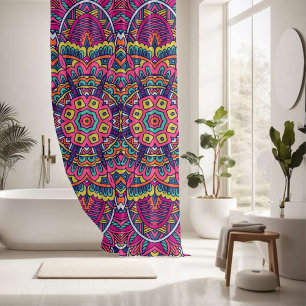 Cortina De Ducha Elegante y colorido patrón impecable