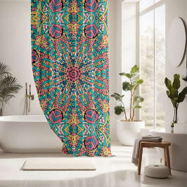 Cortina De Ducha Elegante y colorido patrón impecable