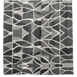 Cortina De Ducha Elegante y elegante patrón geométrico blanco negro