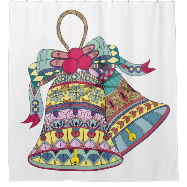 Cortina De Ducha Elemento de campanas de Navidades decorativos (Anverso)