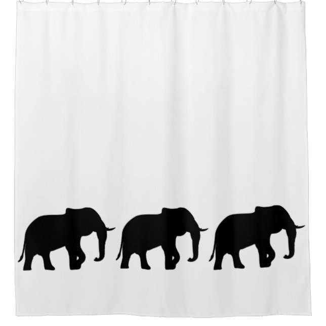 Cortina De Ducha Elephant Silhouette black + tus ideas (Anverso)